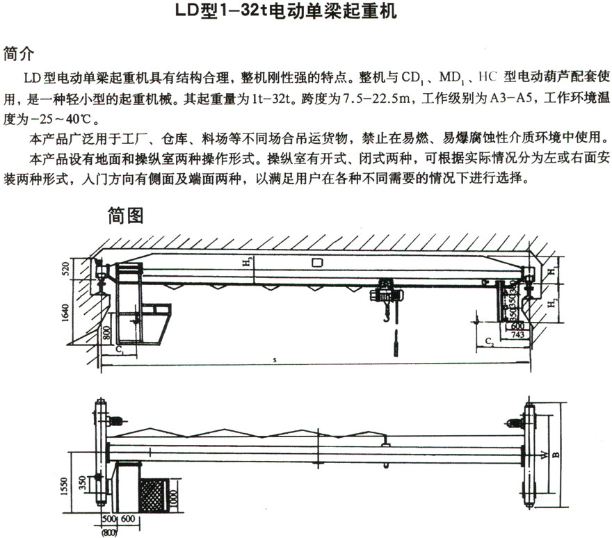 LD型電動單梁橋式起重機(jī)